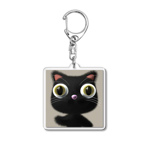 くろ猫 Acrylic Key Chain