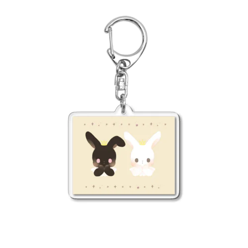 白黒うさぎ Acrylic Key Chain