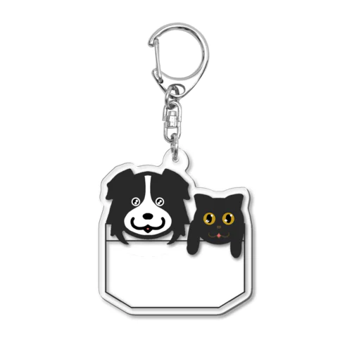 犬と猫との社会科見学 Acrylic Key Chain