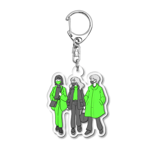 ツートーン3人娘 Acrylic Key Chain