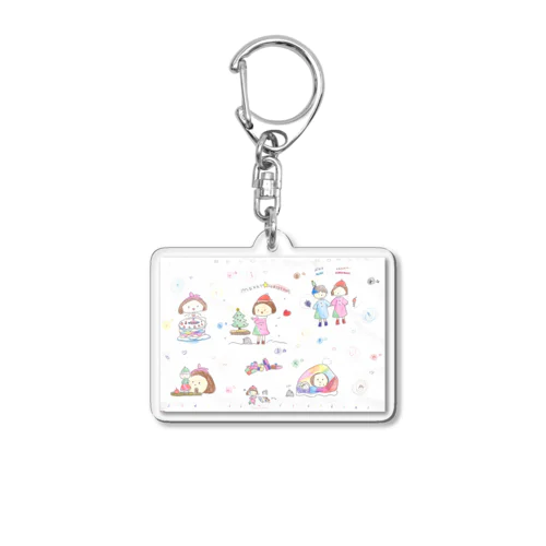 クランベリーとからすどりのクリスマス Acrylic Key Chain