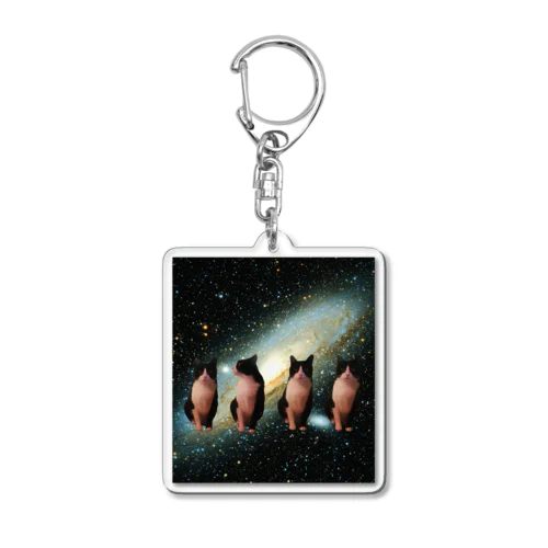 宇宙で猫 Acrylic Key Chain