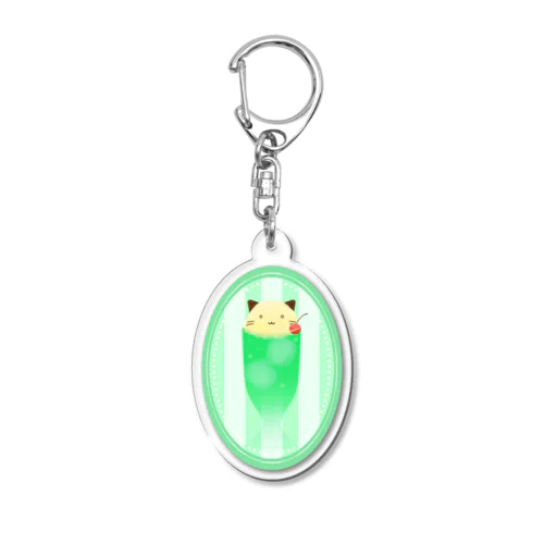 くりーむそーにゃ　緑 Acrylic Key Chain