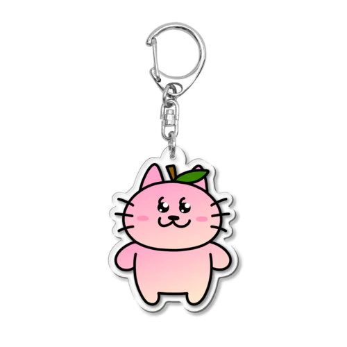 桃かっこにゃんアクキー Acrylic Key Chain