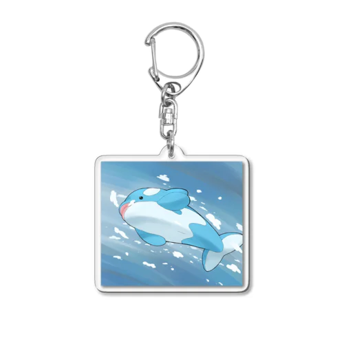 泳ぐ青シャチ Acrylic Key Chain