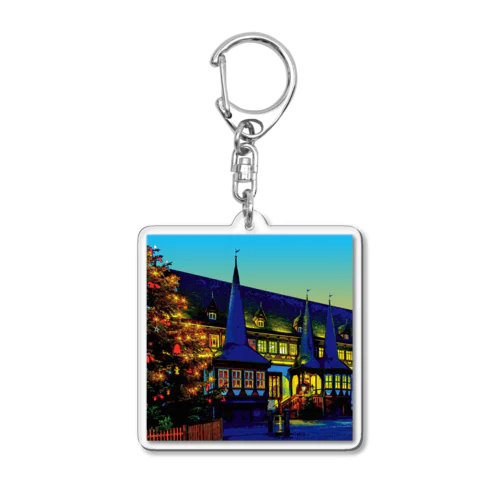 ドイツ 夕暮れのアインベック旧市庁舎 Acrylic Key Chain