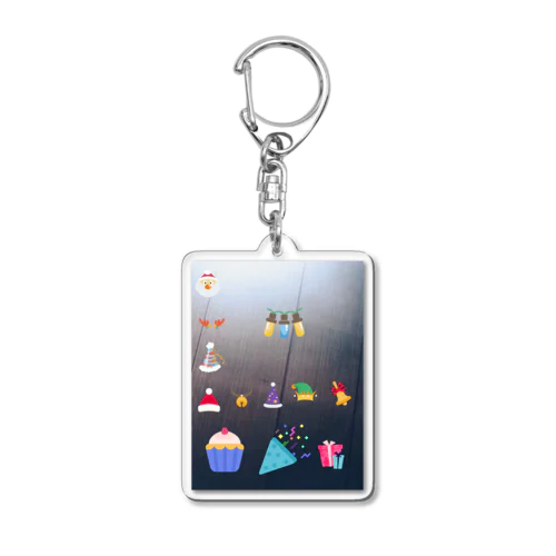 クリスマスデザインのイラスト風加工フォトのグッズ Acrylic Key Chain