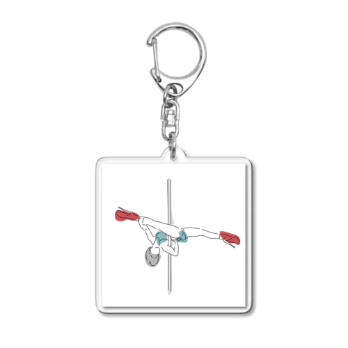 パワフルなポールダンサー Acrylic Key Chain