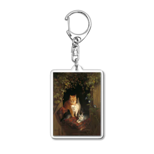 猫と子猫たち① Acrylic Key Chain