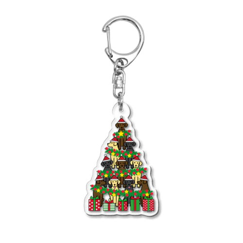 ラブラドールのクリスマスツリー Acrylic Key Chain