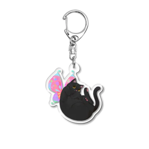 黒猫の妖精 Acrylic Key Chain