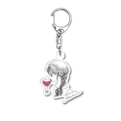 LOVE teatime  Acrylic Key Chain