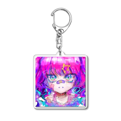 キラキラな涙を拭く Acrylic Key Chain