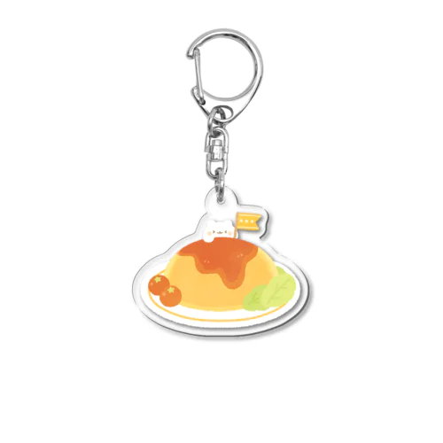 こむぎこちゃんのオムライスアクキー Acrylic Key Chain