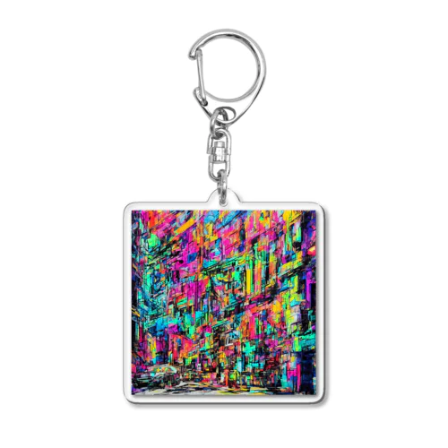  vivid gas station Acrylic Key Chain