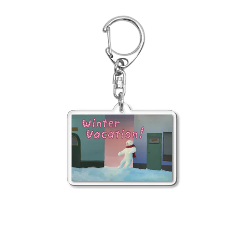 スノーマンのウィンターバケーション Acrylic Key Chain