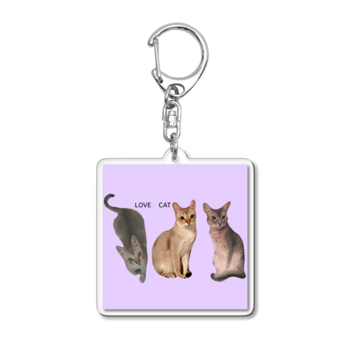 LOVE  CAT シンガプーラ&アビシニアン Acrylic Key Chain