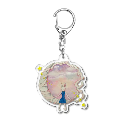 Moon Fantasy 〜月と空とうさぎと〜 Acrylic Key Chain