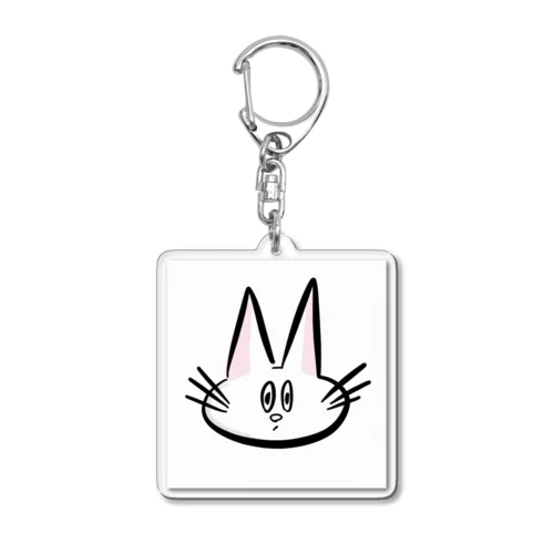 驚いて目が巨大化したネコ Acrylic Key Chain