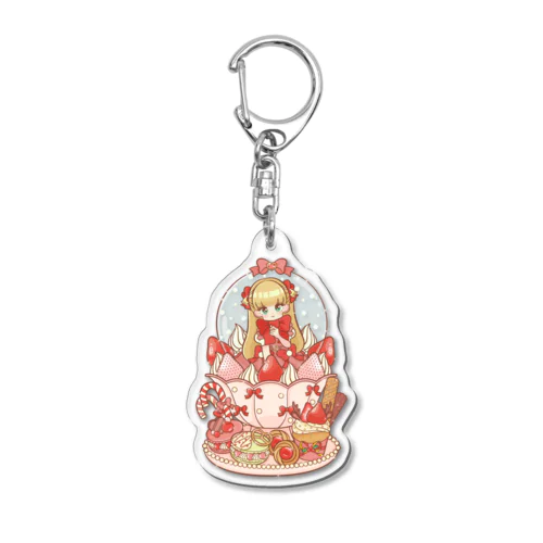 クリスマス🎄いちごスノードーム🍓⛄️ 背景無ver Acrylic Key Chain