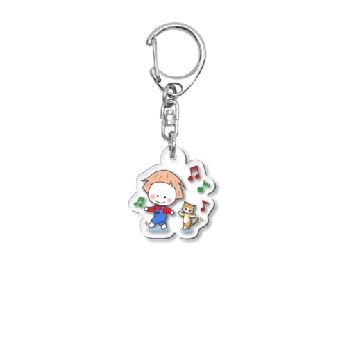 しろまる子ちゃんとニャン君 Acrylic Key Chain