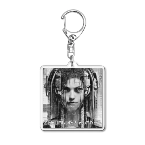 Zeromulist planet IAM モノクロ Acrylic Key Chain