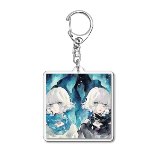 aquamarine twins Acrylic Key Chain