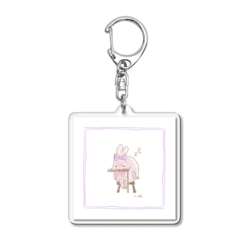 おねむうさぎ(ぴんく) Acrylic Key Chain