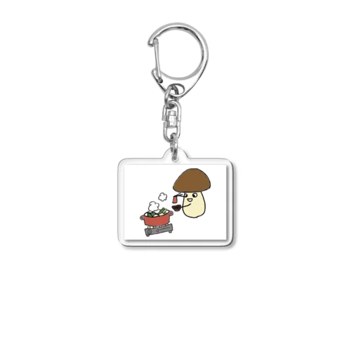 すき焼き大好ききのこちゃん Acrylic Key Chain