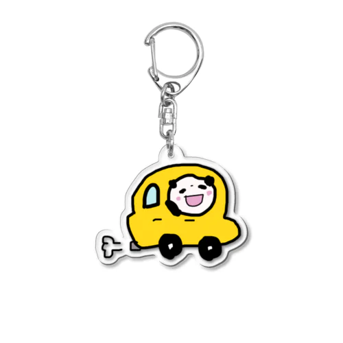 車にパンダ Acrylic Key Chain