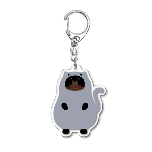 猫かぶりチャウさん　黒・ロシアンブルー Acrylic Key Chain