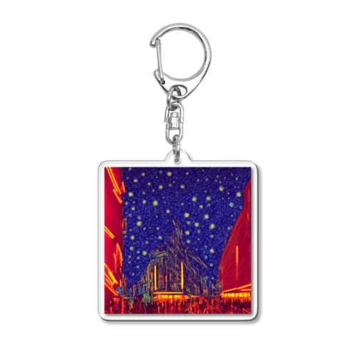city of red buildings Acrylic Key Chain