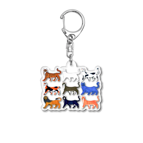 ネコたち Acrylic Key Chain