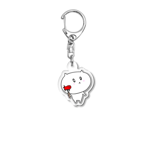 ぼーっとするしろねこ Acrylic Key Chain