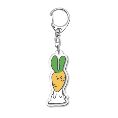 ニンジンが好きすぎて頭がニンジンになったうさぎ Acrylic Key Chain