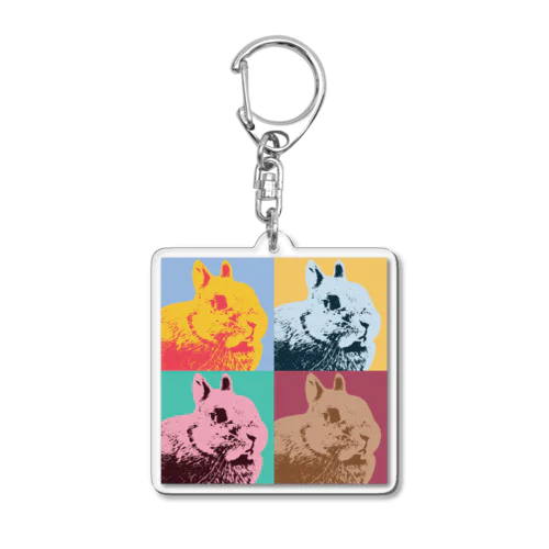 ウォーホル風ふわふわちゃん Acrylic Key Chain