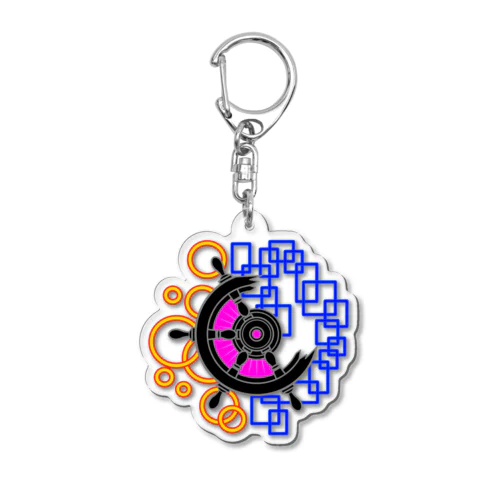 舵輪・黒（steering wheel） Acrylic Key Chain