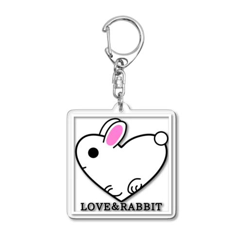 LOVE＆RABBIT(白枠) Acrylic Key Chain