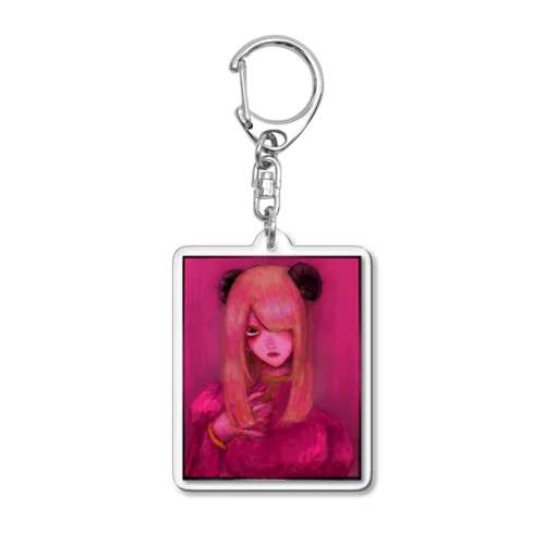  pink girl  Acrylic Key Chain