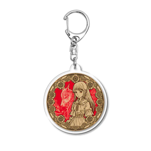 かがみの向こうの赤ずきん Acrylic Key Chain