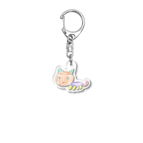 イラスト（しあわせを運ぶニャンコ） Acrylic Key Chain