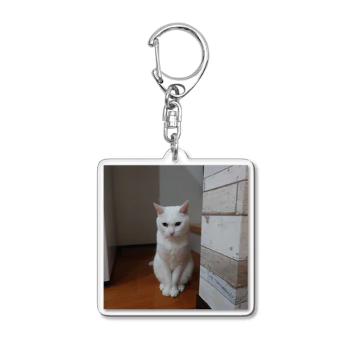 しろねこまる Acrylic Key Chain