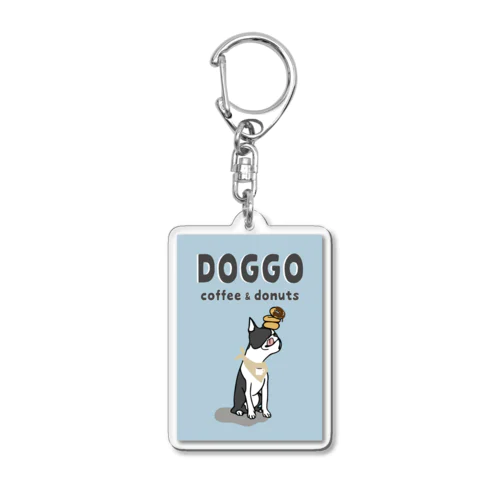 DOGGO coffee&donuts ／blue Acrylic Key Chain