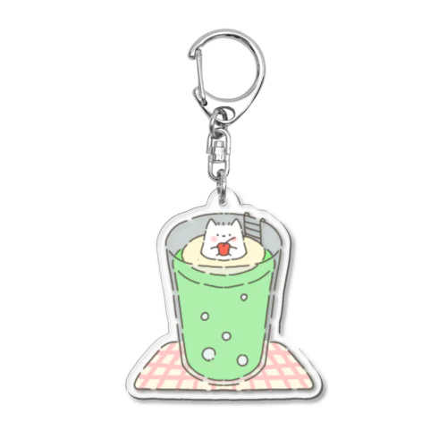 ふわふわねこ クリームソーダ Acrylic Key Chain