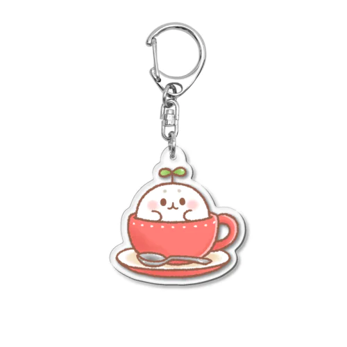 アザラシとコーヒーカップ Acrylic Key Chain