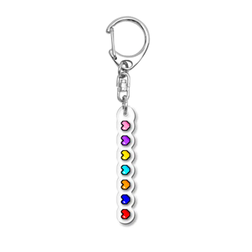 ドット絵のハート　カラフル Acrylic Key Chain