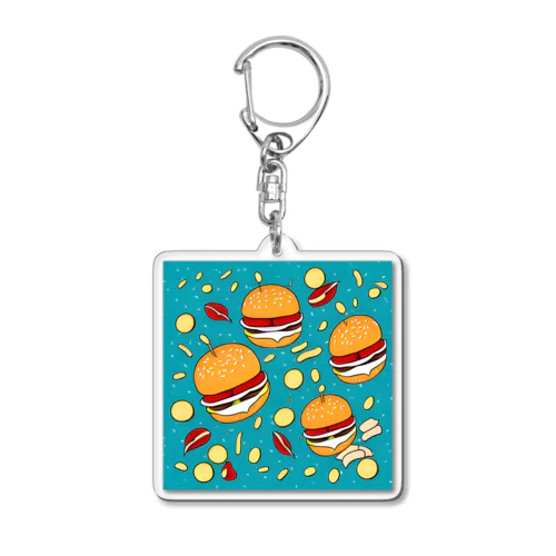 空飛ぶハンバーガー Acrylic Key Chain