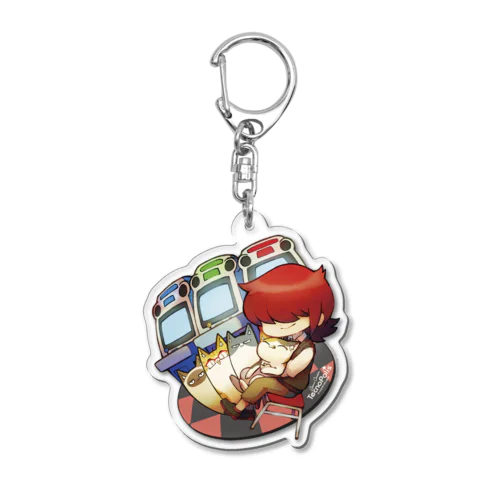 ゲーセン猫（GAMECENTER TECNOPOLIS Ver.） Acrylic Key Chain