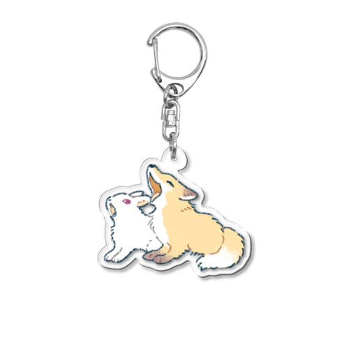 こぎつねうさぎ　あくび Acrylic Key Chain