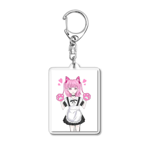 メイド服 猫 女の子 Acrylic Key Chain